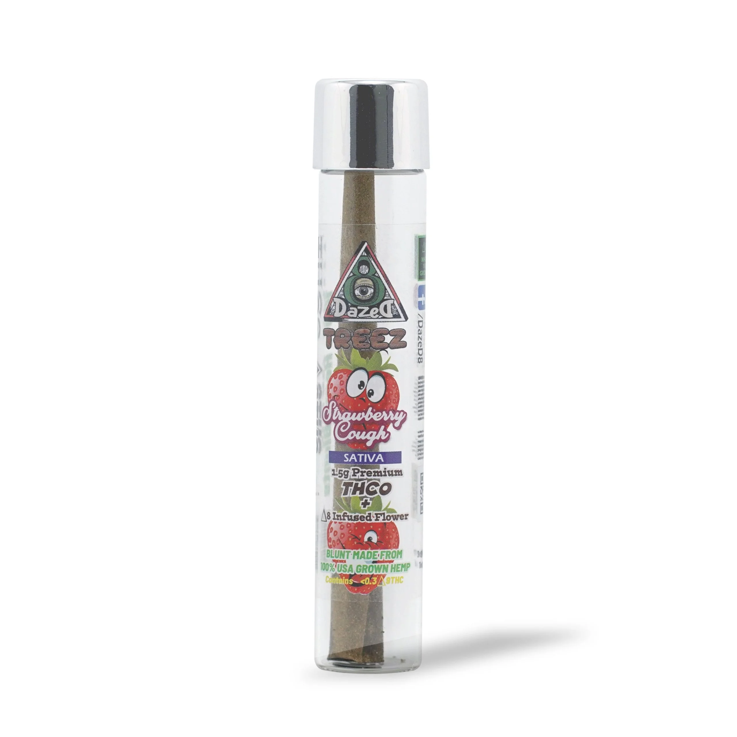 DazeD8 Strawberry Cough Delta 8 THC-O Pre Roll